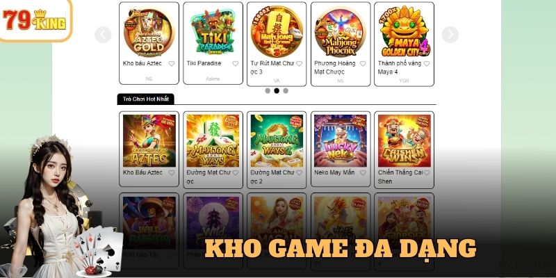 Kho game đa dạng tại sảnh nổ hũ 79king