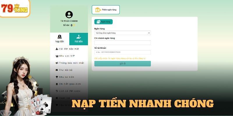 Hướng dẫn 79king nạp tiền đơn giản